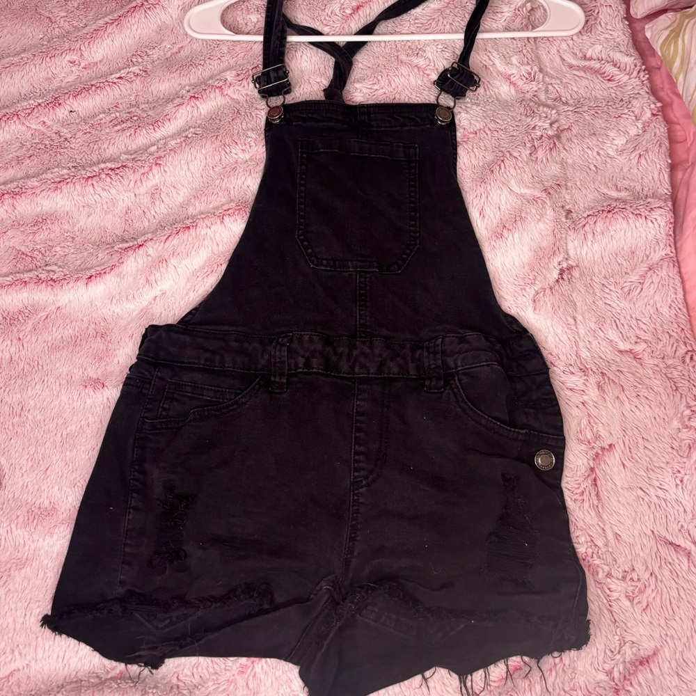 Black Denim Overalls